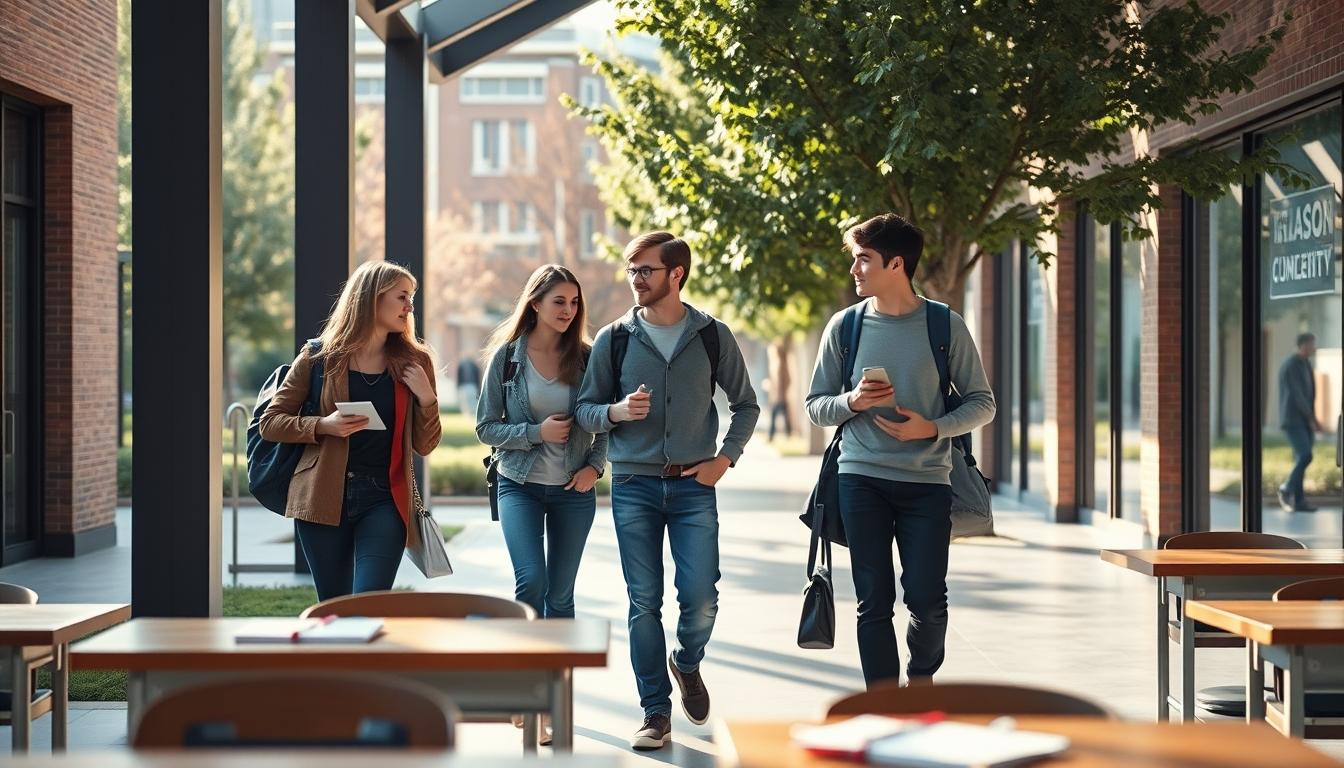 Students collaborating in study space