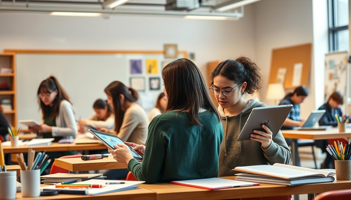 Students working in research laboratory